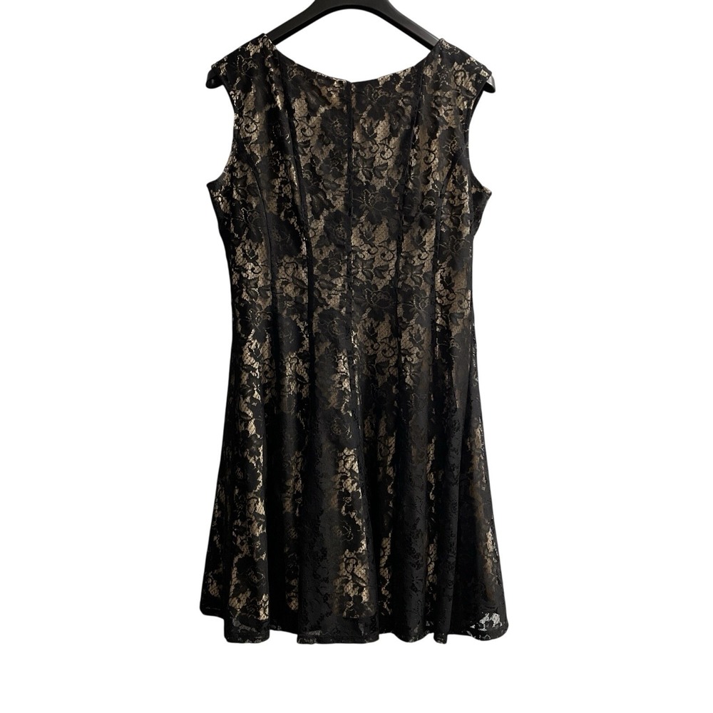 Julia Jordan Dress Womens 14 Black Lace Overlay A Line Sleeveless Event Party